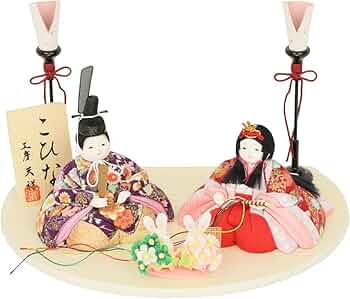 KM2 可愛い立ち雛　木目込人形　雛飾り　親王飾り　雛人形コンパクト 雛人形 立雛 木目込み親王飾り【P82025】一秀作☆木目込み神雛に桜が